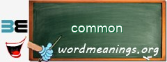 WordMeaning blackboard for common